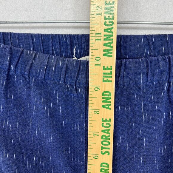 EILEEN FISHER Pants PS Petite Ikat Organic Cotton Droplet Ankle Tapered Blue - Picture 13 of 16